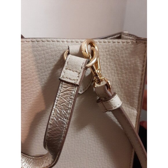 ANNE KLEIN Pebble Soft PU  Leather Handbag Purse Shoulder Bag 10" X 8" Taupe Tan - Picture 10 of 11